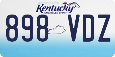 KY license plate 898VDZ
