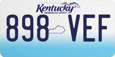 KY license plate 898VEF