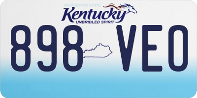 KY license plate 898VEO