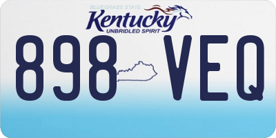 KY license plate 898VEQ