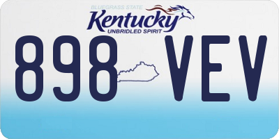 KY license plate 898VEV