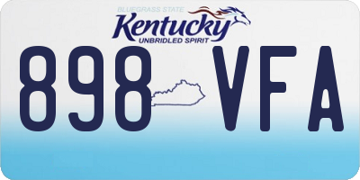 KY license plate 898VFA