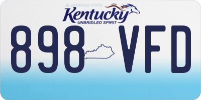 KY license plate 898VFD