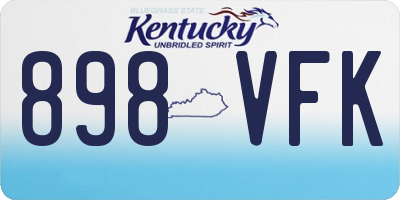 KY license plate 898VFK