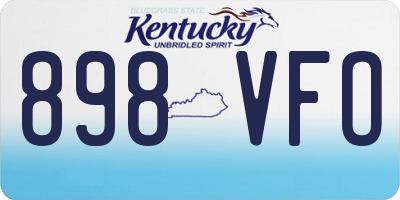 KY license plate 898VFO