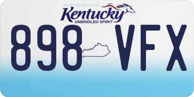KY license plate 898VFX