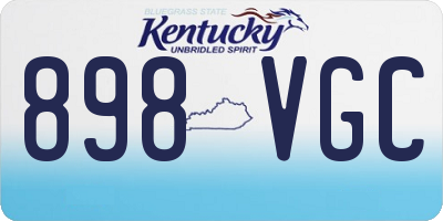 KY license plate 898VGC
