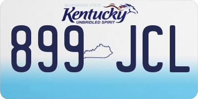 KY license plate 899JCL