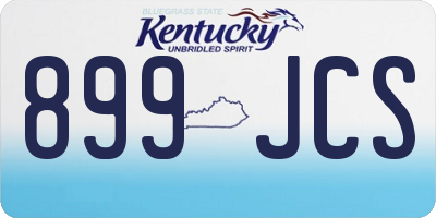 KY license plate 899JCS