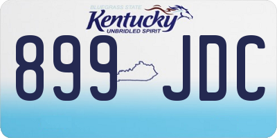 KY license plate 899JDC