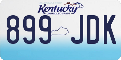 KY license plate 899JDK