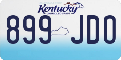 KY license plate 899JDO