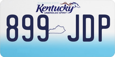 KY license plate 899JDP