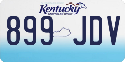 KY license plate 899JDV