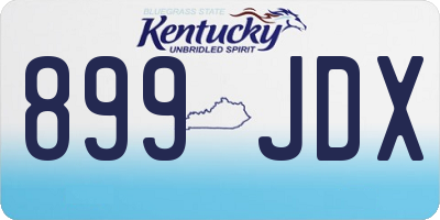 KY license plate 899JDX
