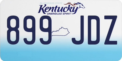 KY license plate 899JDZ