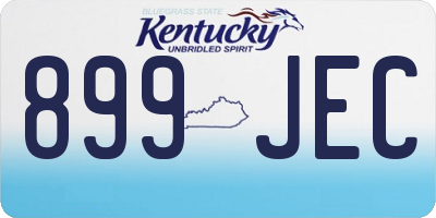 KY license plate 899JEC