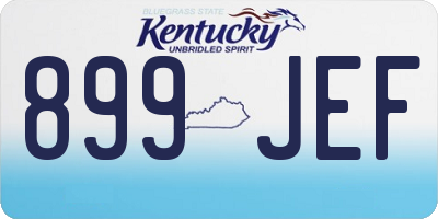 KY license plate 899JEF