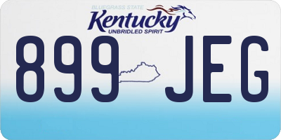 KY license plate 899JEG