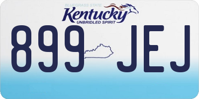 KY license plate 899JEJ