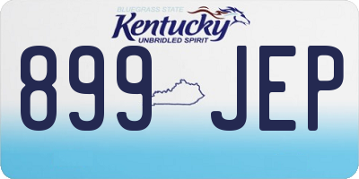 KY license plate 899JEP