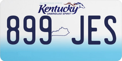 KY license plate 899JES