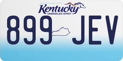KY license plate 899JEV