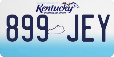 KY license plate 899JEY