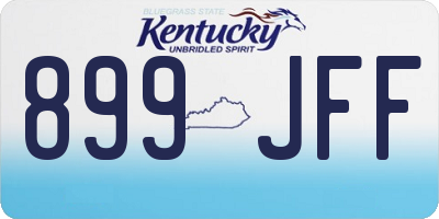 KY license plate 899JFF