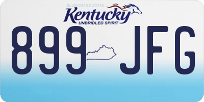 KY license plate 899JFG