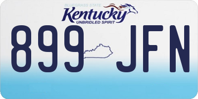 KY license plate 899JFN