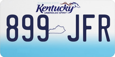KY license plate 899JFR