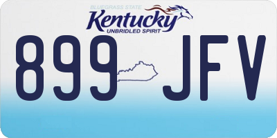 KY license plate 899JFV