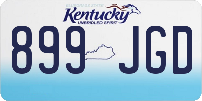 KY license plate 899JGD