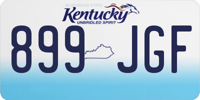 KY license plate 899JGF