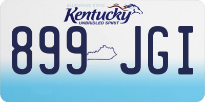 KY license plate 899JGI