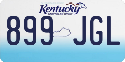 KY license plate 899JGL