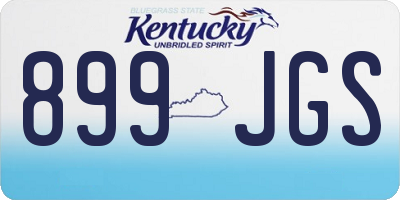 KY license plate 899JGS