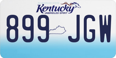 KY license plate 899JGW