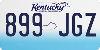 KY license plate 899JGZ