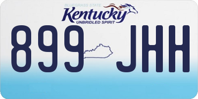 KY license plate 899JHH