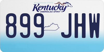 KY license plate 899JHW