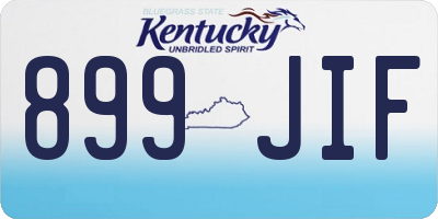 KY license plate 899JIF