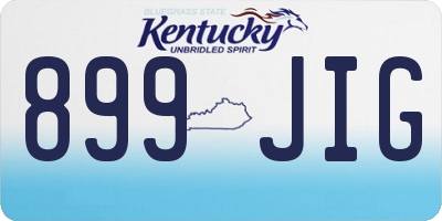 KY license plate 899JIG