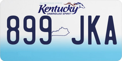 KY license plate 899JKA