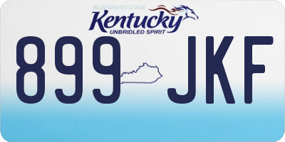KY license plate 899JKF
