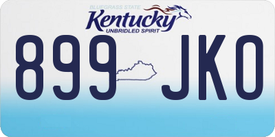 KY license plate 899JKO