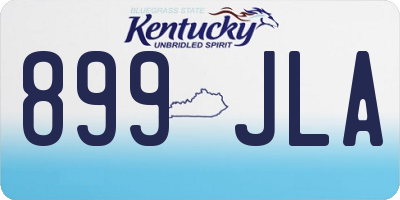 KY license plate 899JLA