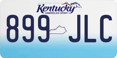 KY license plate 899JLC