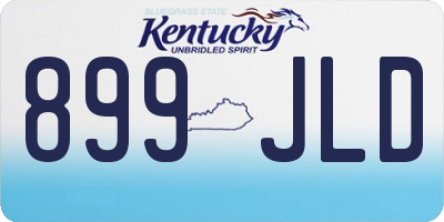 KY license plate 899JLD